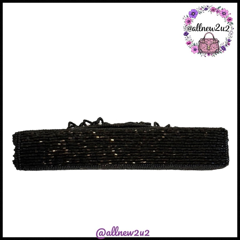 Beaded Sequin Evening Special Occasion Clutch Handbag with Shoulder Strap - Picture 4 of 12